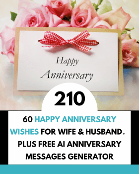 60 Happy Anniversary Wishes for Wife & Husband, Plus Free AI anniversary Messages Generator