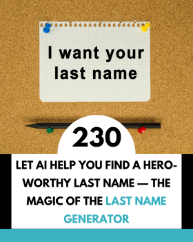 Let AI Help You Find a Hero-Worthy Last Name — The Magic of the Last Name Generator