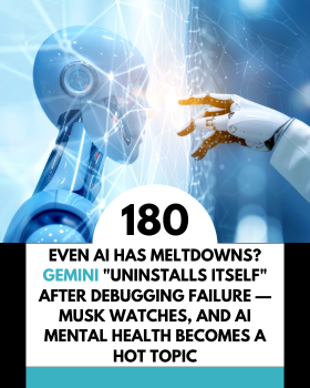 Even AI Has Meltdowns? Gemini "Uninstalls Itself" After Debugging Failure — Musk Watches, and AI Mental Health Becomes a Hot Topic